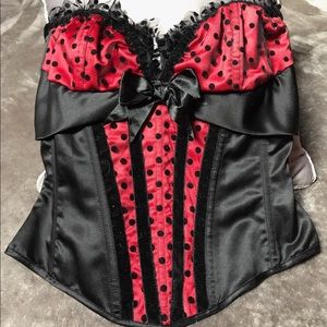 Satin silhouette corset bustier